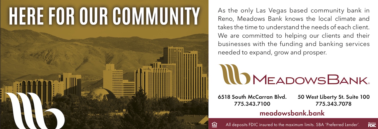 Business Spotlight Meadows Bank (sponsored) Serving Northern Nevada